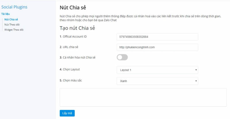 Thêm nút chia sẻ zalo, chat zalo cho website
